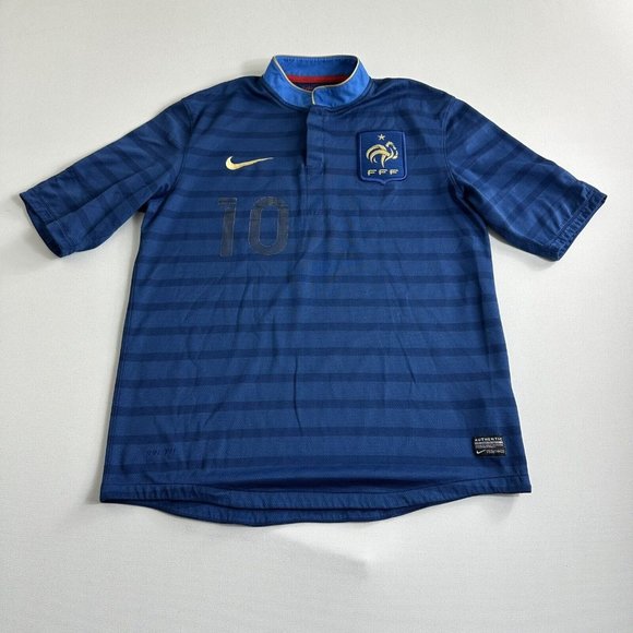 Nike 2012 France Authentic Home Match Player Issue Kit Shirt Jersey Benzema SZ M - Picture 1 of 14